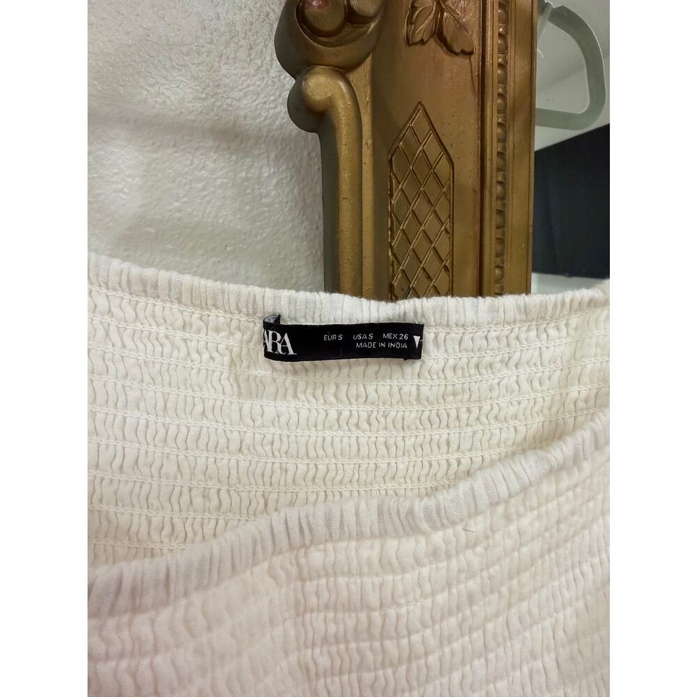 ZARA Women's Sundress, USA S, White & Multicolor, Flowy Casual Dress - Picture 3 of 3